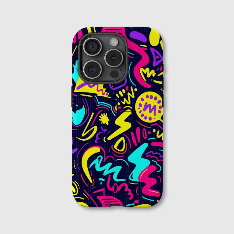 Neon Retro Doodle Magnetic Phone Case Trendy Gift for Birthdays & Everyday Use
