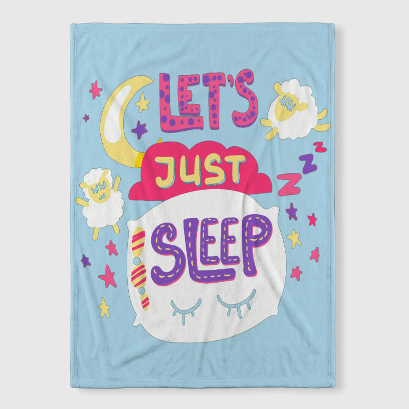 Cute Sheep Sleep Quote Fleece Blanket for Her Winter Gift