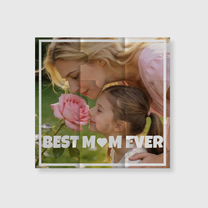 Custom Photo Puzzle Fridge Magnet for Mom Mother's Day Gift