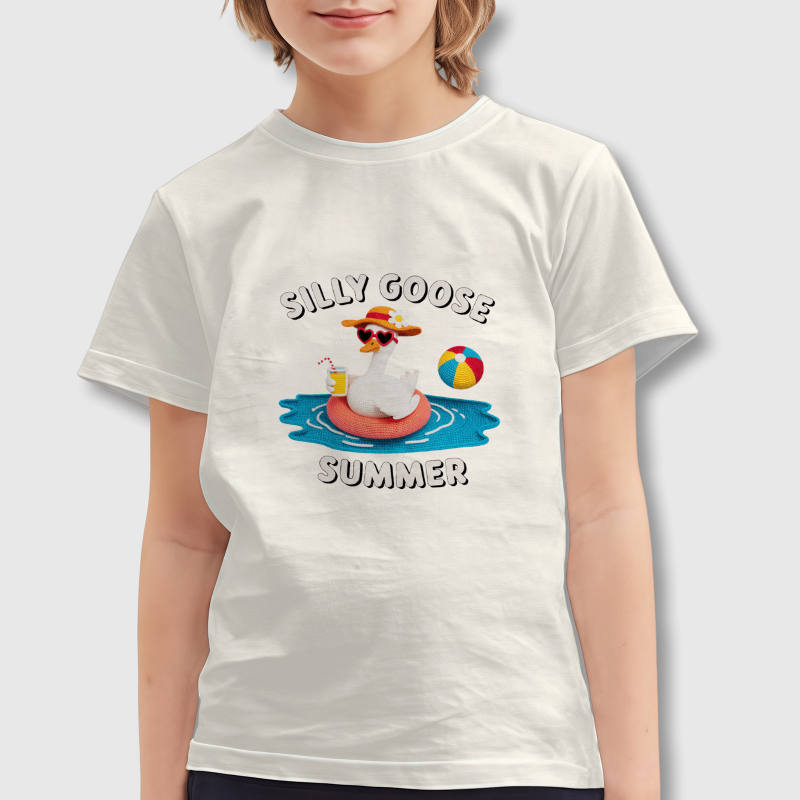Silly Goose Print Kids T-Shirt for Boys Girls Summer Wear