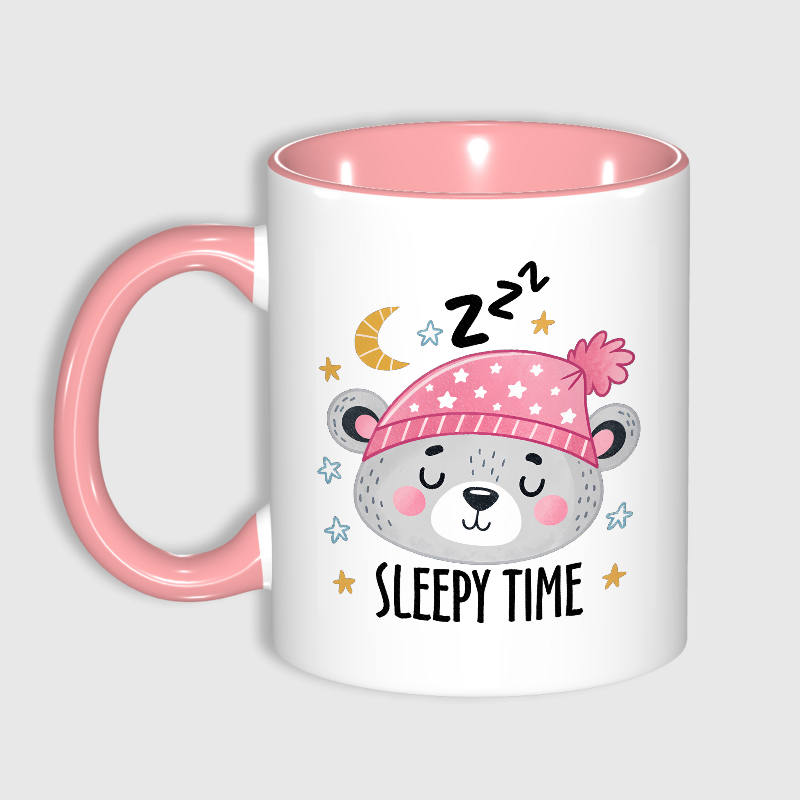 Sleepy Bear Pink Mug for Bear Lovers Birthday Gift