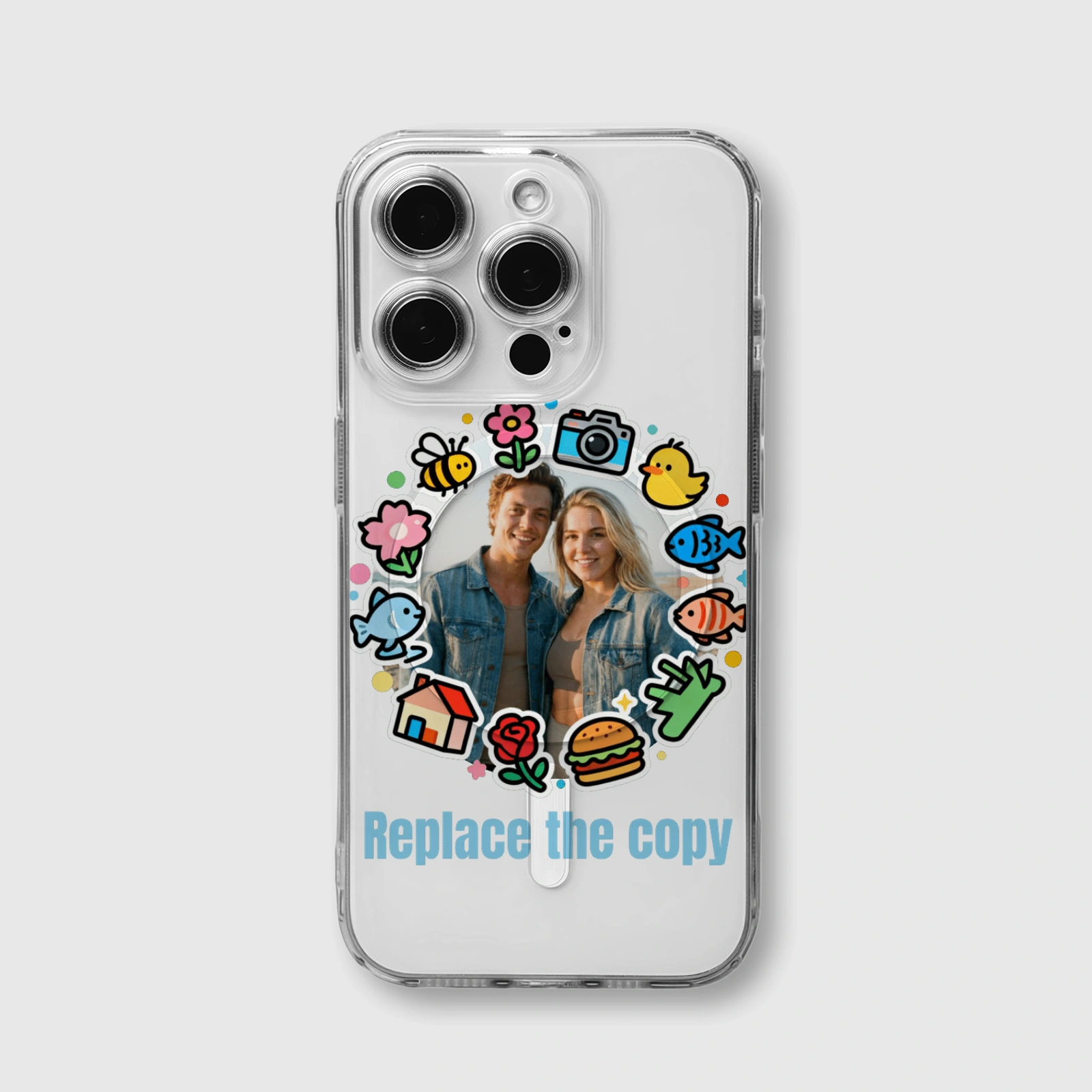 Custom Photo Doodle MagSafe iPhone Case for Couples Anniversary Gift