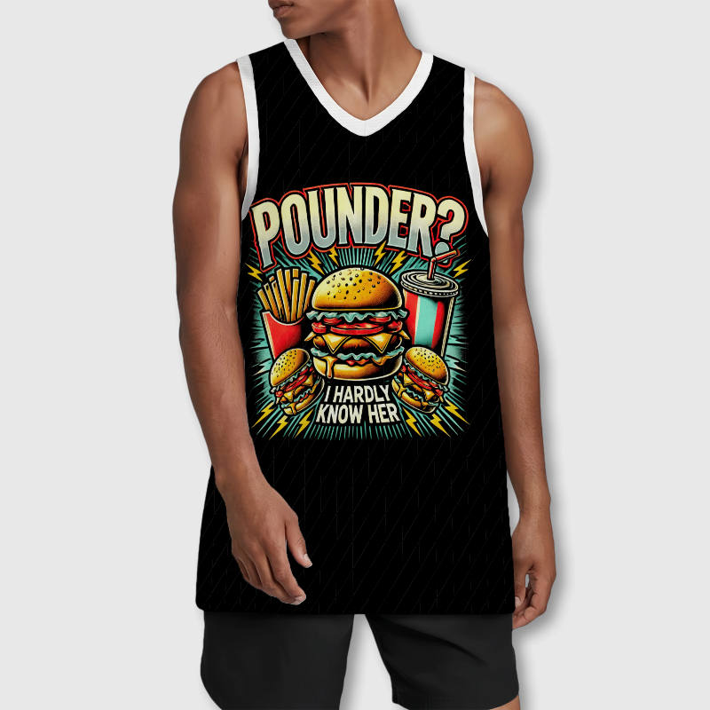 Funny Fast Food Pun Basketball Tank Top for Men Casual Wear