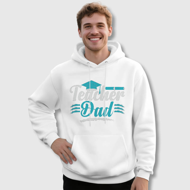 Teacher Dad Grad Cap Hoodie for Dads Father's Day Gift