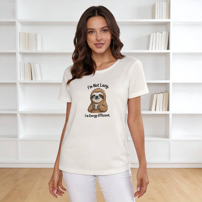 Funny Sloth Quote Women's T-Shirt for Casual Daily Wear
