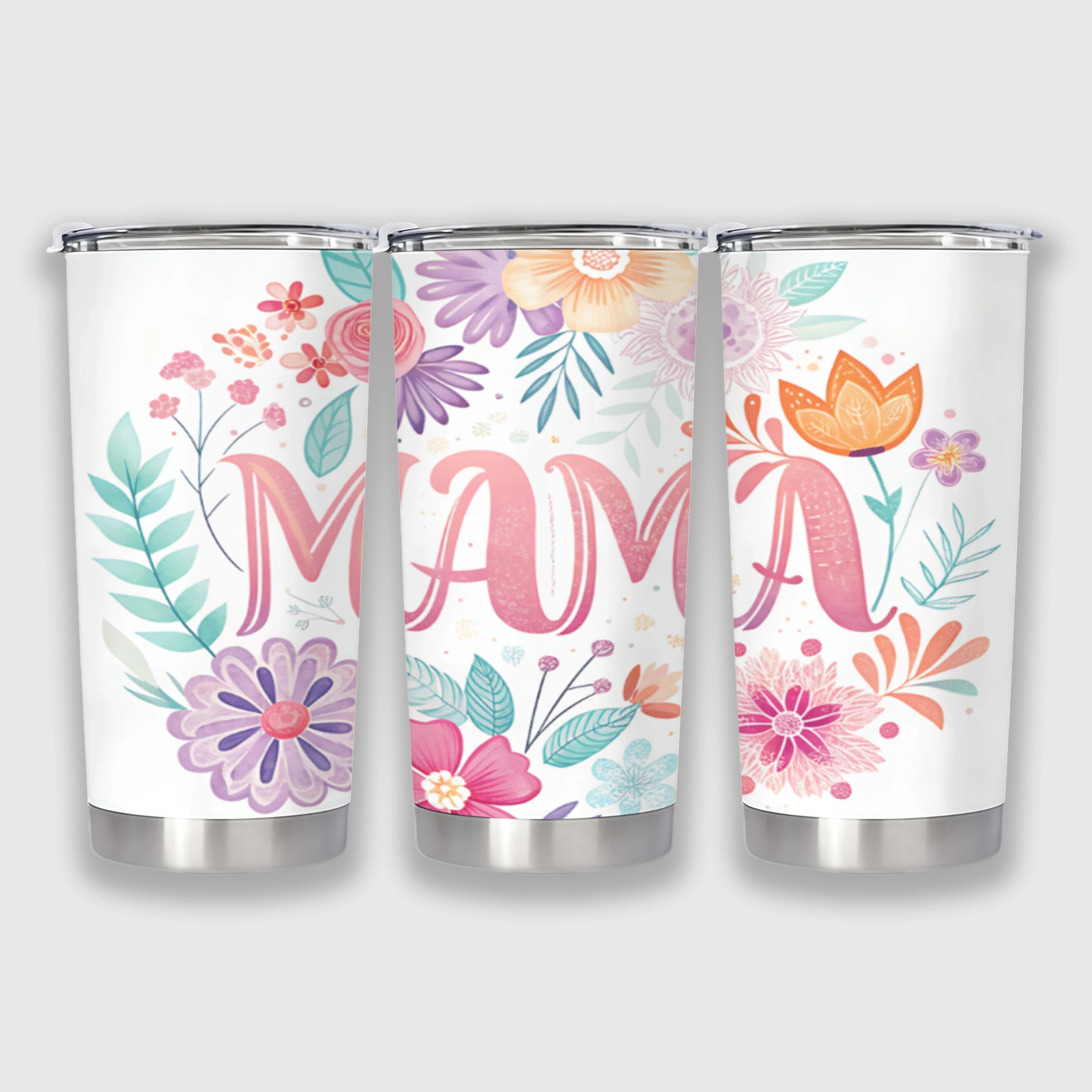 Floral Mama Stainless Steel Insulated Tumbler for Mom Mother's Day & Birthday Gifts