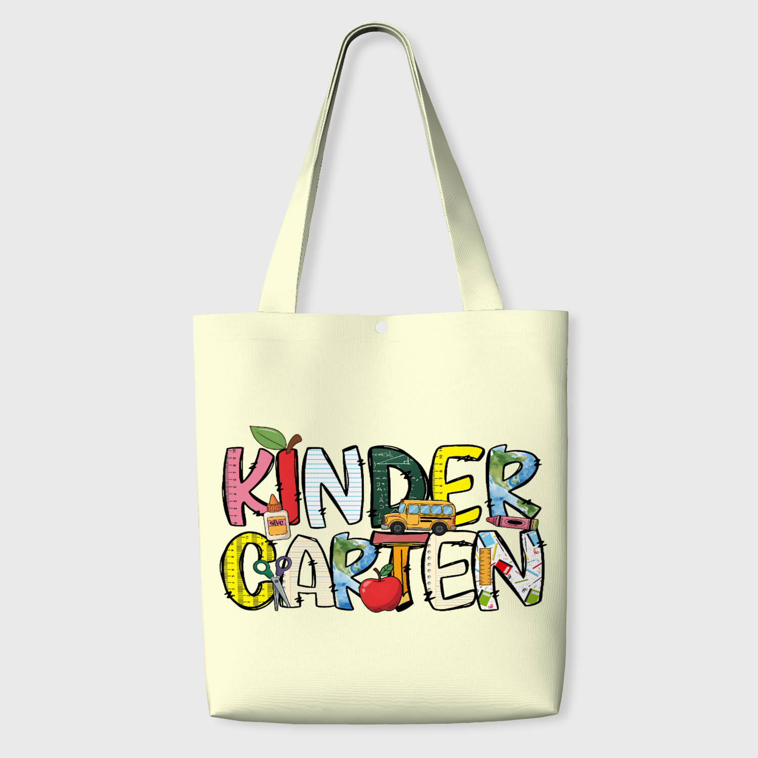 Kindergarten Print Tote Bag for Back to School Gift