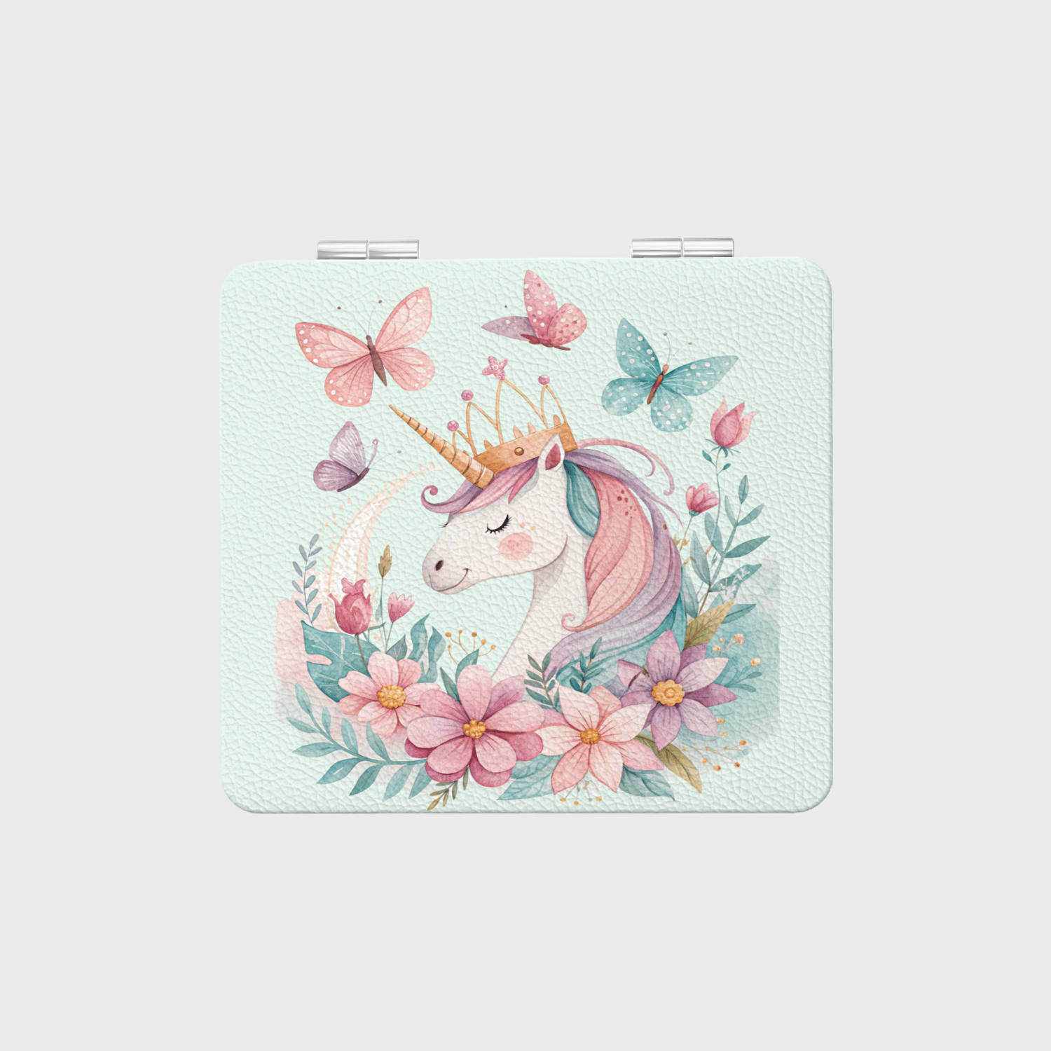 Cute Unicorn Square Pocket Makeup Mirror for Girls Birthday Bridesmaid Gifts