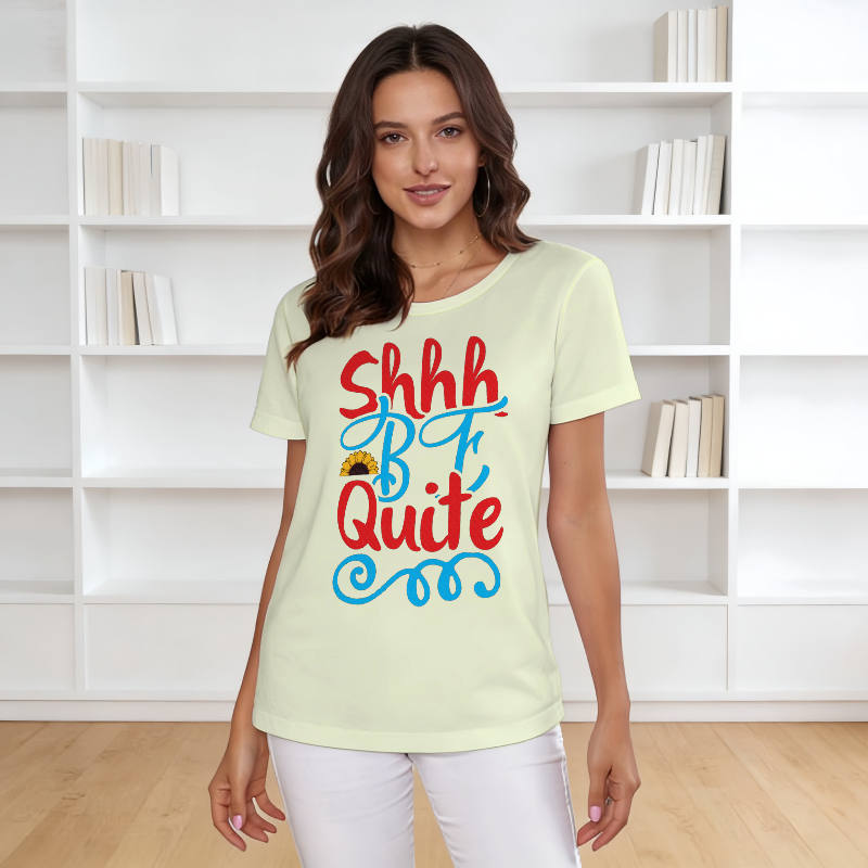 Funny Quote Sunflower Short Sleeve T-Shirt for Women Daily Wear