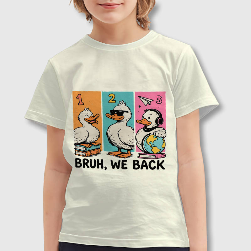 Funny Duck Kids T-Shirt for Boys Girls Back To School Gift