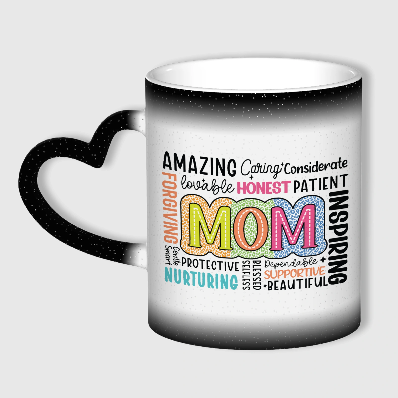 Starry Sky Heart Handle Color Changing Mug for Mom, Mother's Day & Birthday Gift