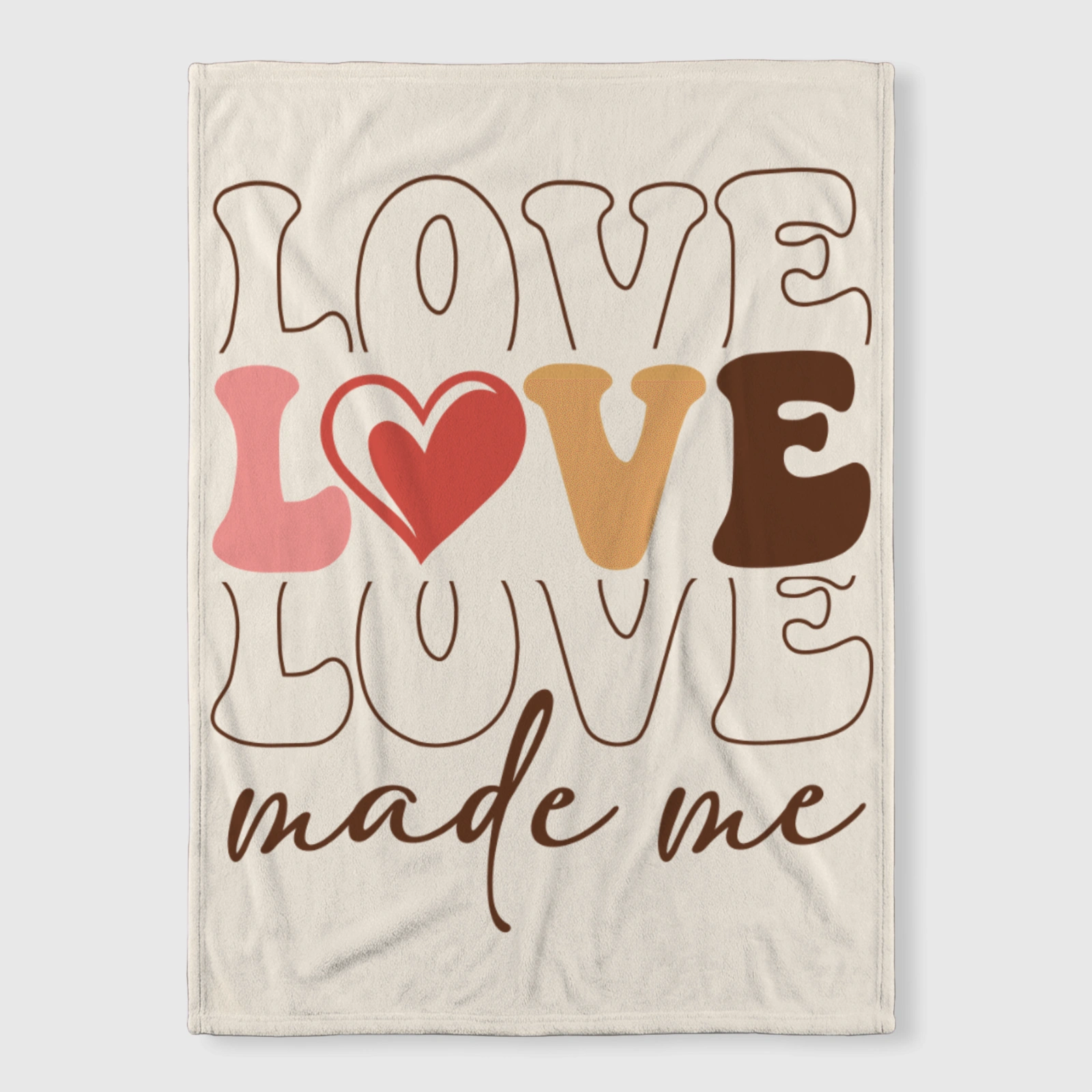Retro Love Quote Fleece Throw Blanket for Valentine's Gift