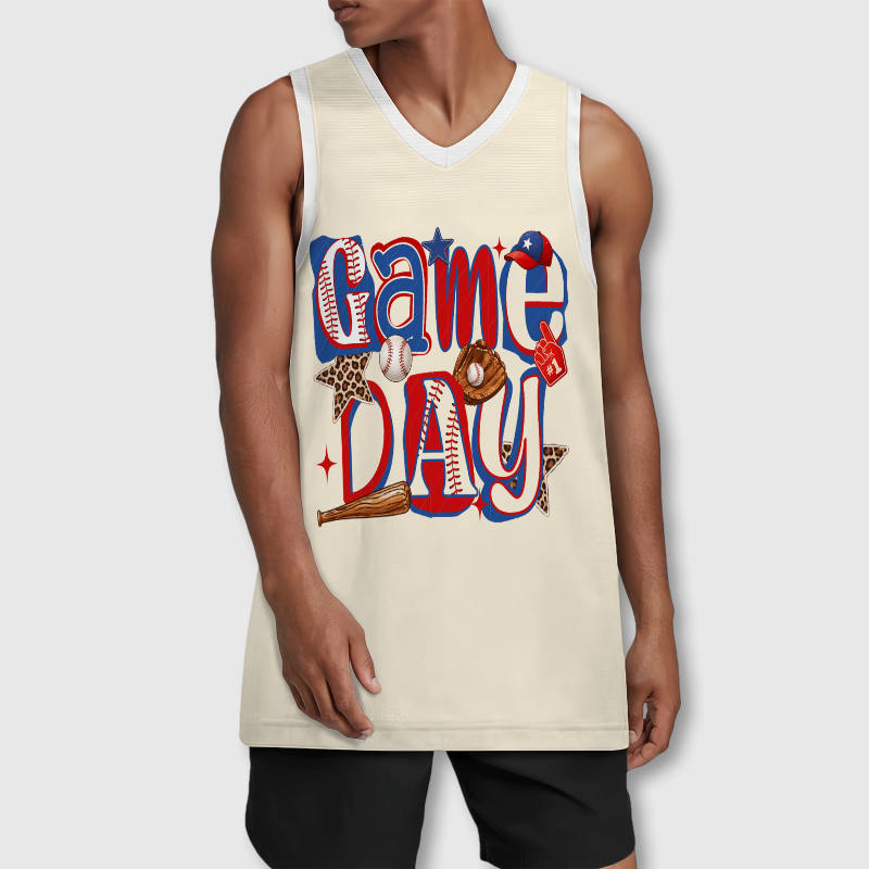 Baseball Game Day Basketball Jersey for Men Game Day Wear