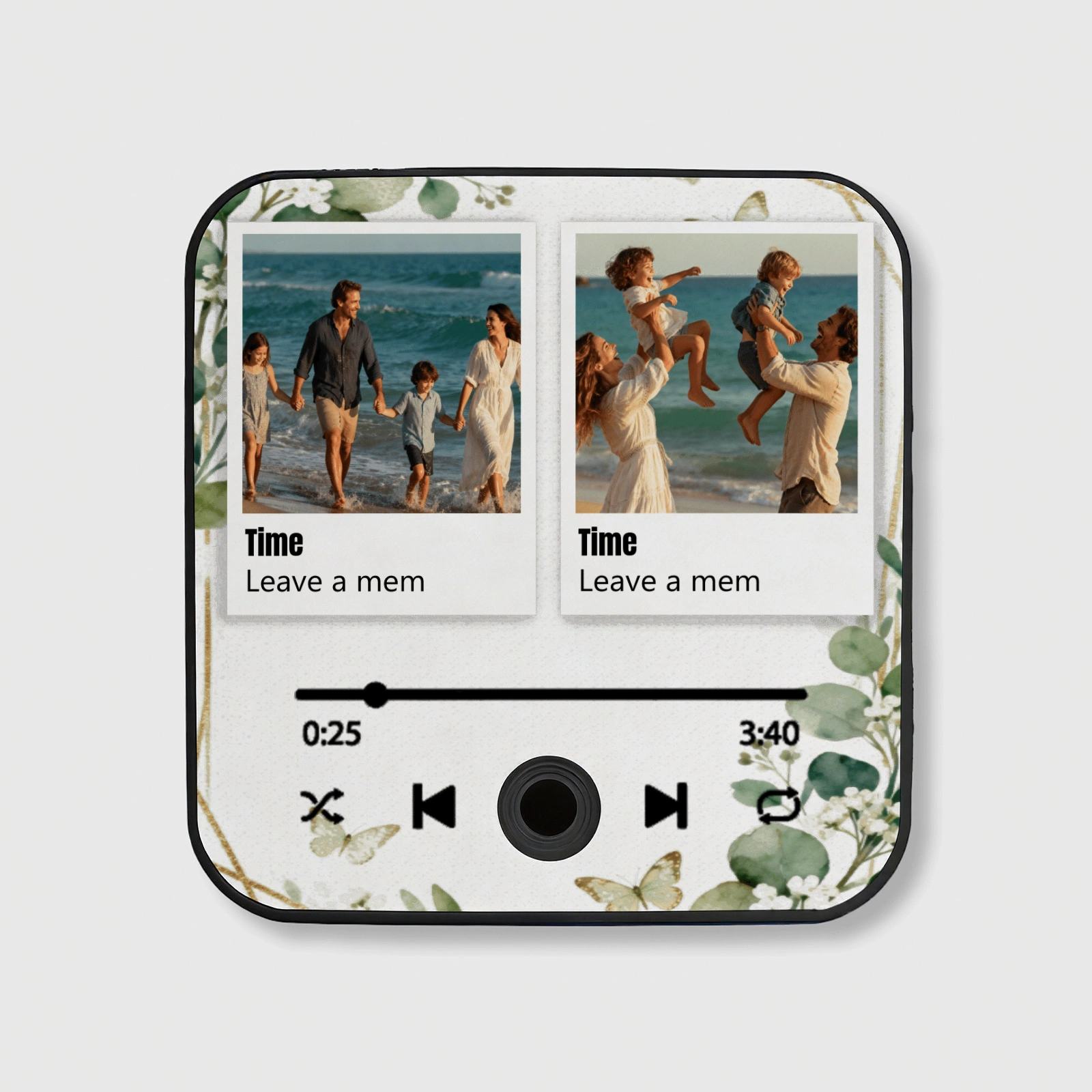 Custom Floral Photo Music Fridge Magnet for Family Gifts