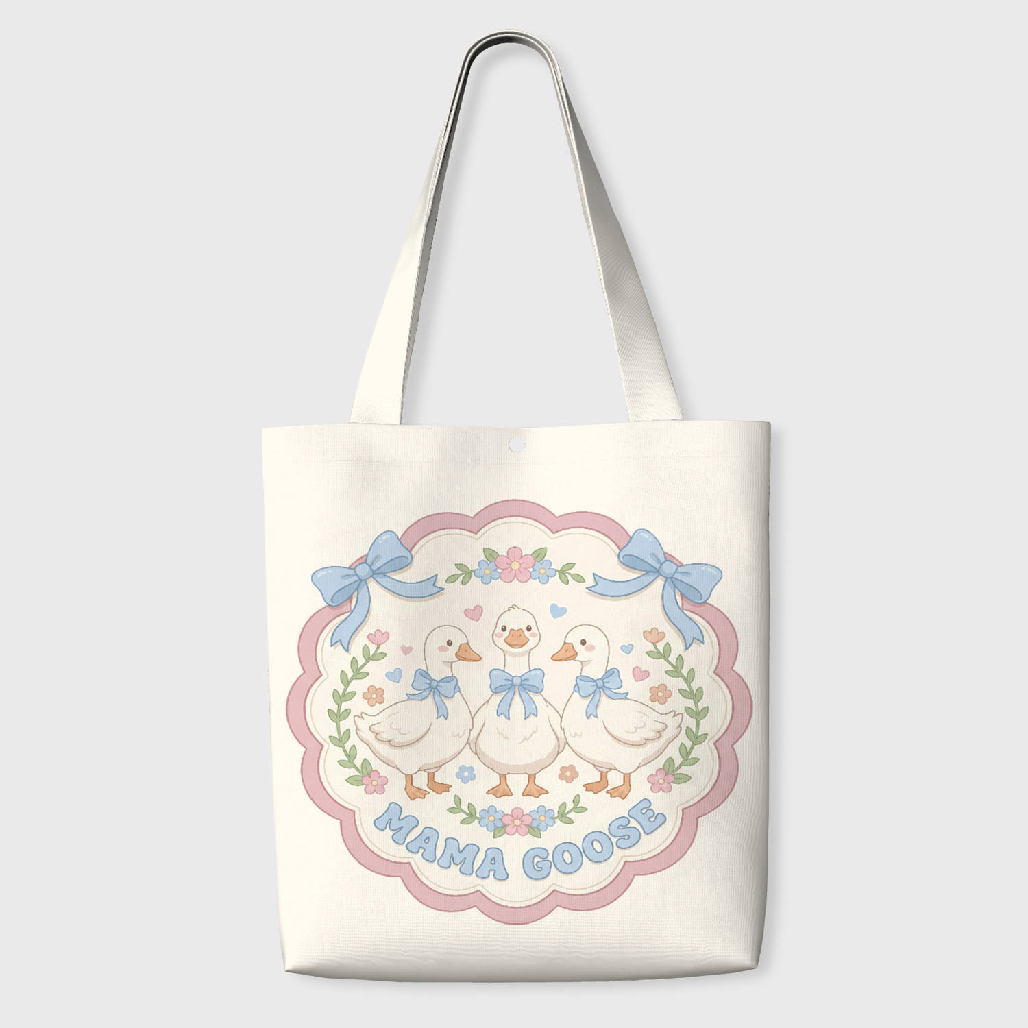 Cute Mama Goose Canvas Tote Bag for Mom Daily Use Gift
