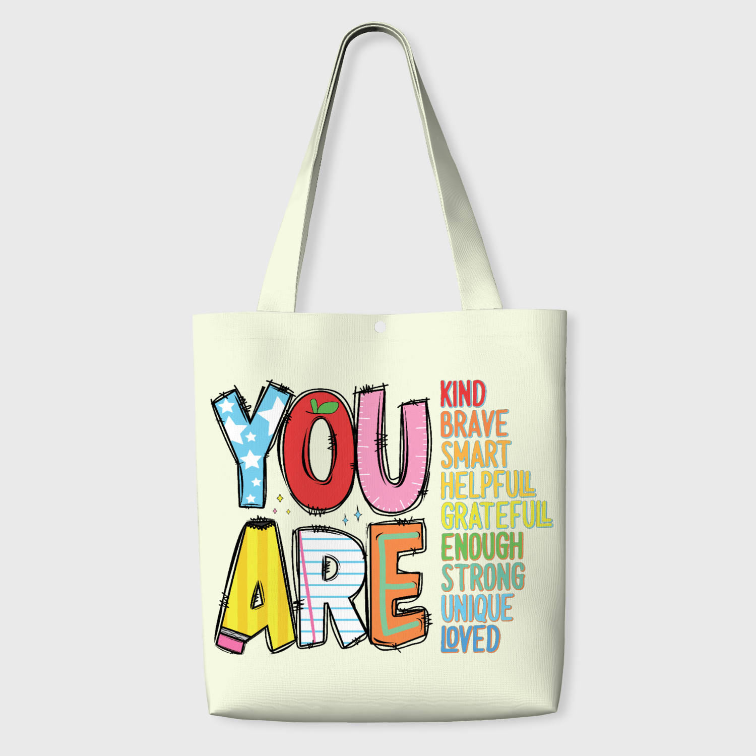 School Affirmation Tote Bag for Teachers Students Daily Use