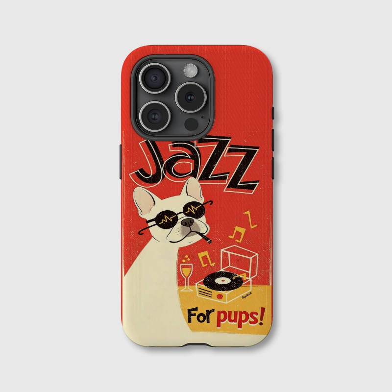 Retro Jazz French Bulldog Shockproof Phone Case for Dog Lovers Birthday Holiday Gifts