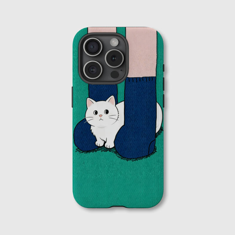 Cute White Cat Magnetic Phone Case for Cat Lovers Birthday & Holiday Gifting