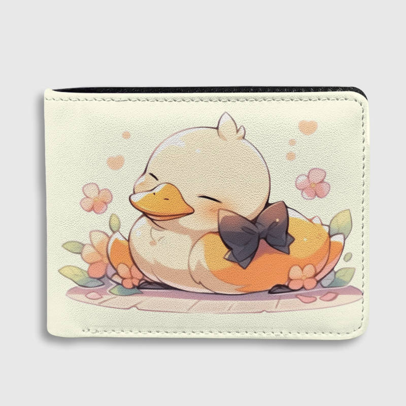 Cute Kawaii Duck Bifold Wallet for Pet Lovers Daily Use