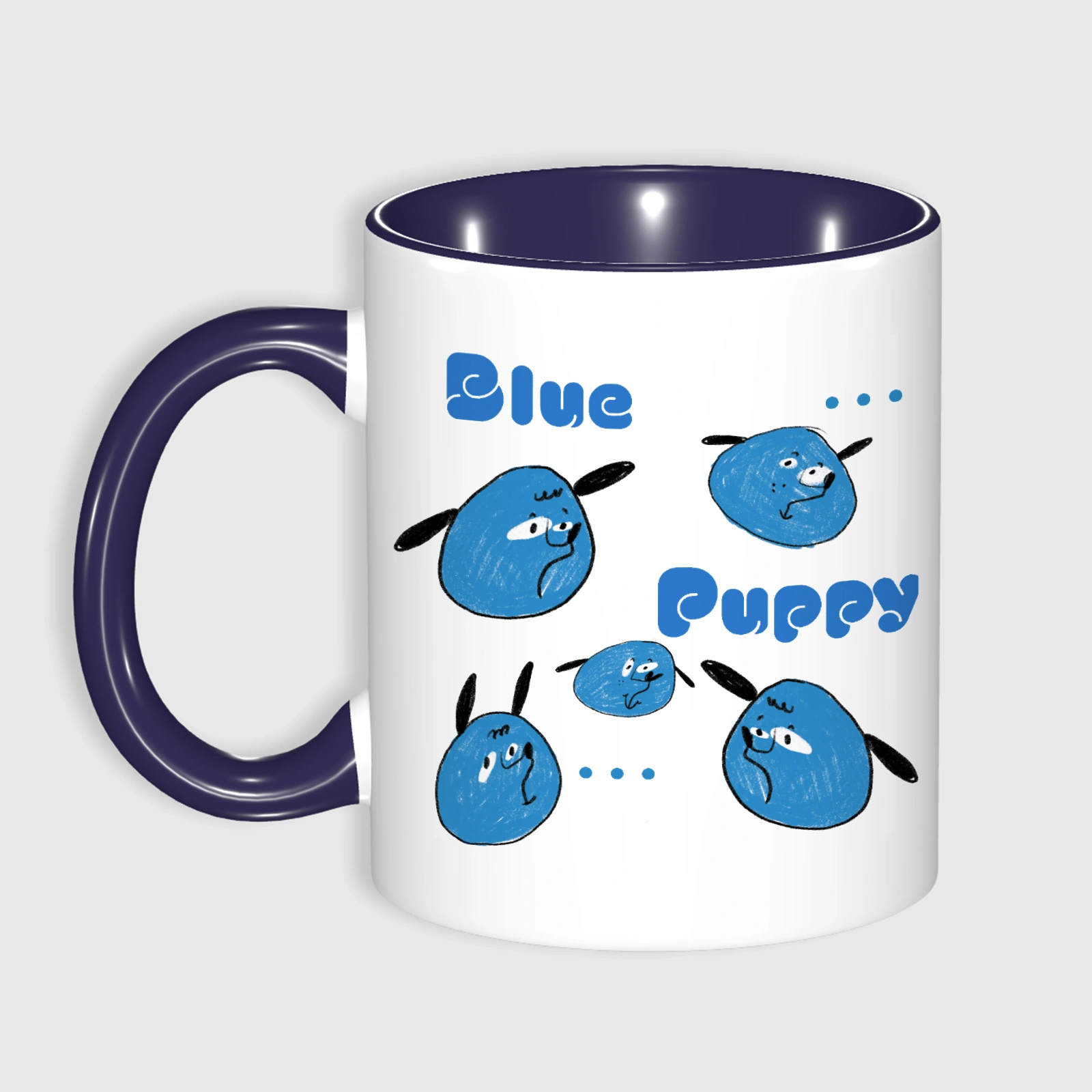 Published product example from Blue Puppy Emotional Dog Illustration