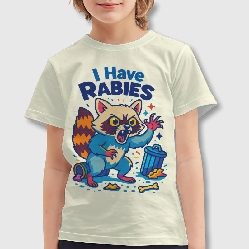 Funny Rabid Raccoon Kids Tee for Boys Girls Birthday Gift