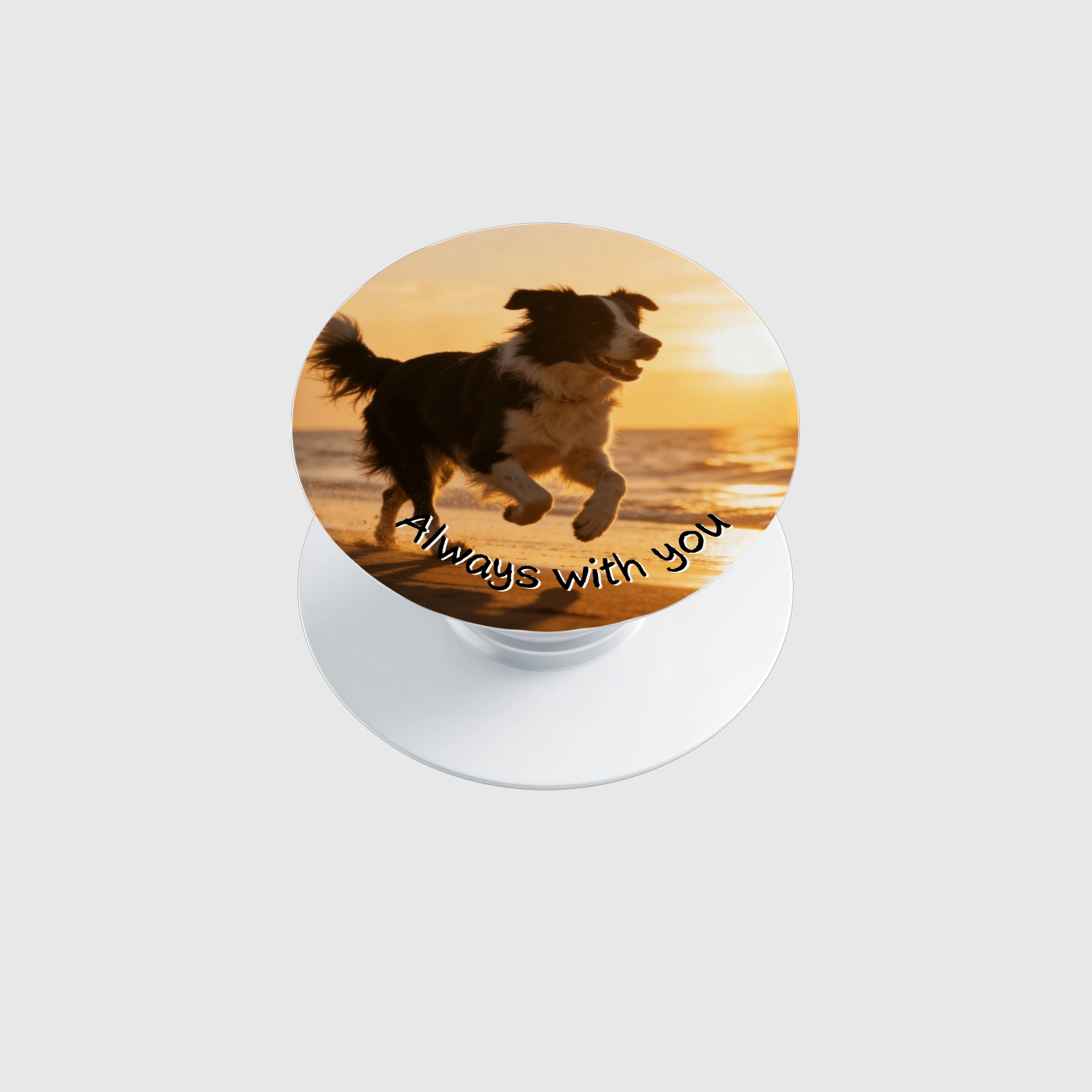 Custom Border Collie Photo Phone Grip for Pet Lovers Gifts
