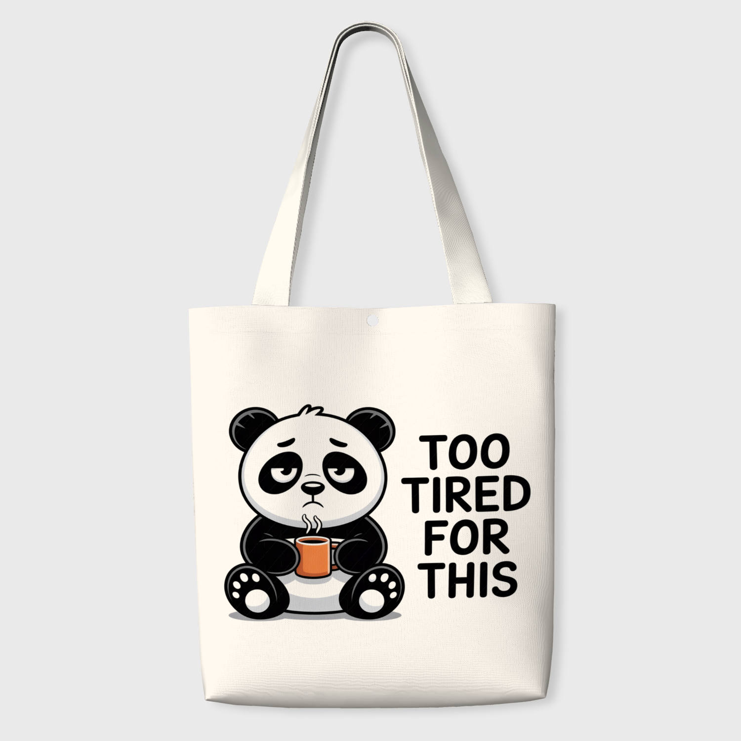Funny Tired Panda Tote Bag for Panda Lovers Daily Use