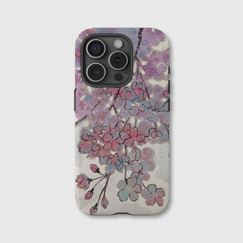Personalized Cherry Blossom Art MagSafe iPhone Case - Custom Gift for iPhone 15/16/17 Series