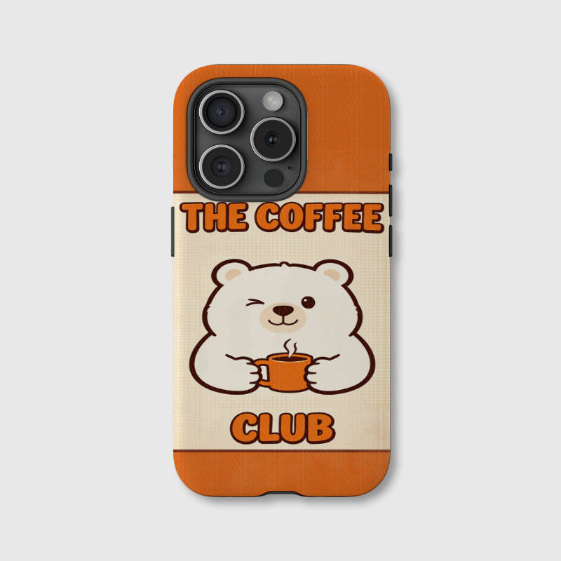 Coffee Club Bear Magnetic Phone Case for Coffee Lovers Cute Gift for Birthdays & Daily Use