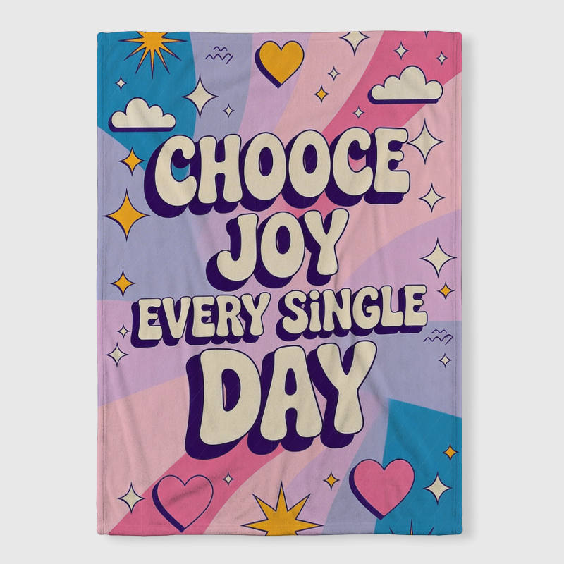 Groovy Positive Quote Fleece Blanket for Her Birthday Gift