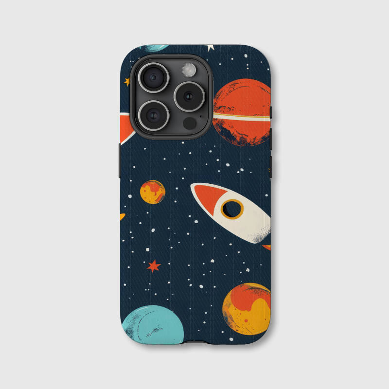 Retro Space Rocket Magnetic Phone Case for Space Enthusiasts Birthday Holiday Gifting