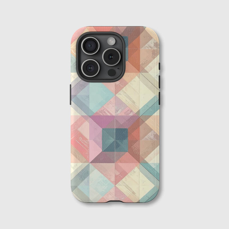 Pastel Mosaic Geometric Magnetic Phone Case for Birthday Holiday Gifting & Daily Use