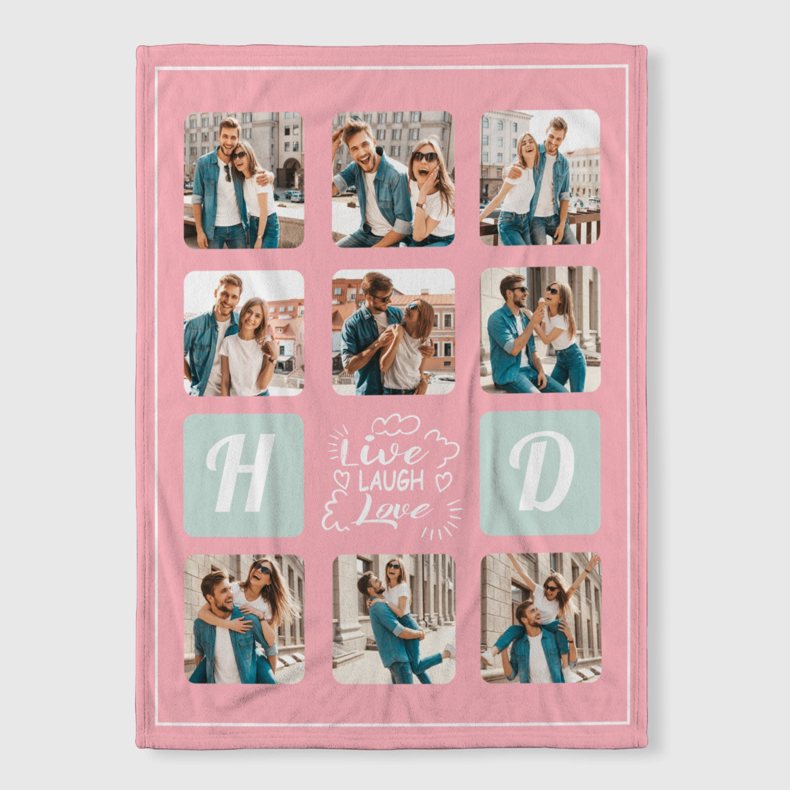 Custom Photo Collage Throw Blanket for Couples Anniversary Gifts