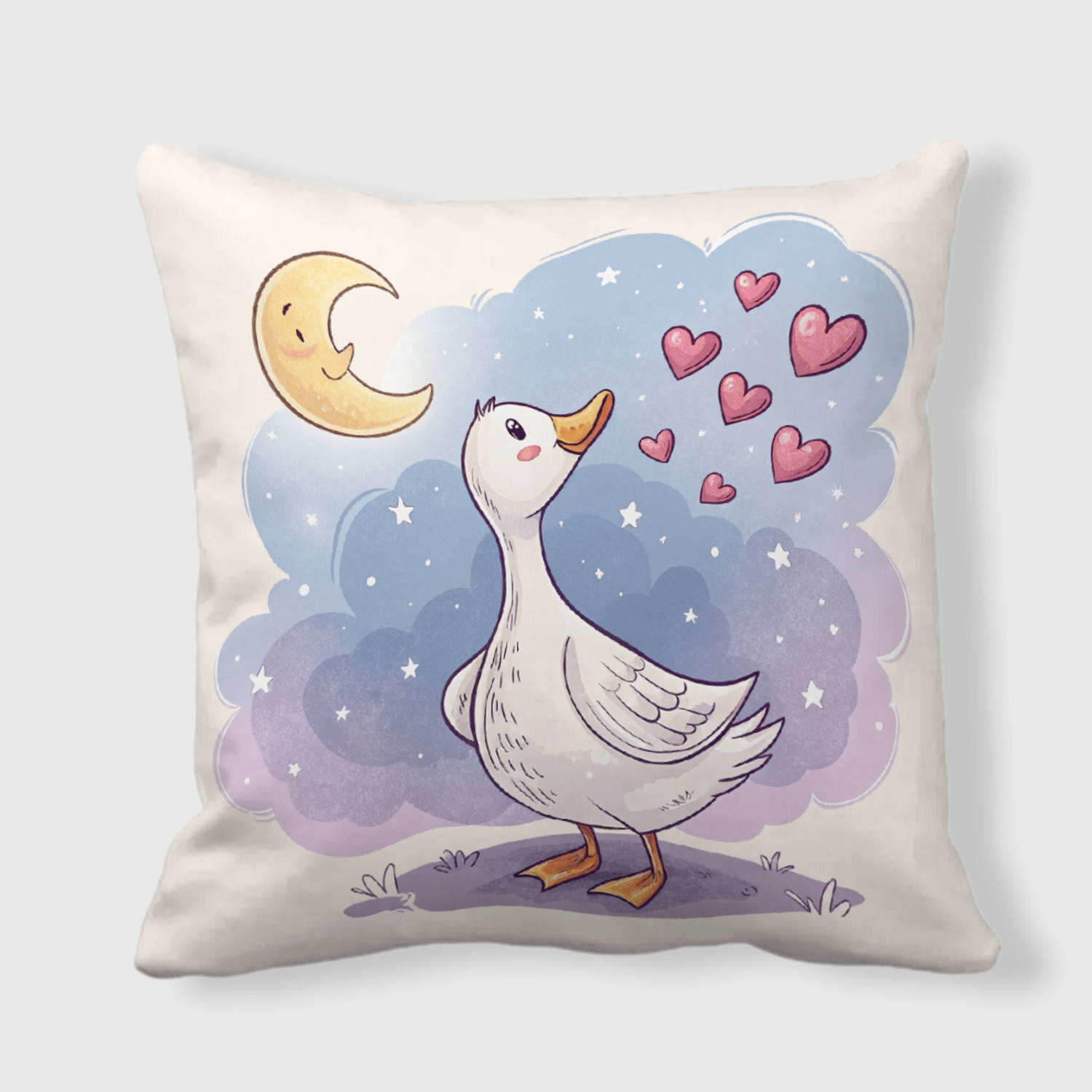 Cute Goose Throw Pillow for Valentine Home Decor Gift