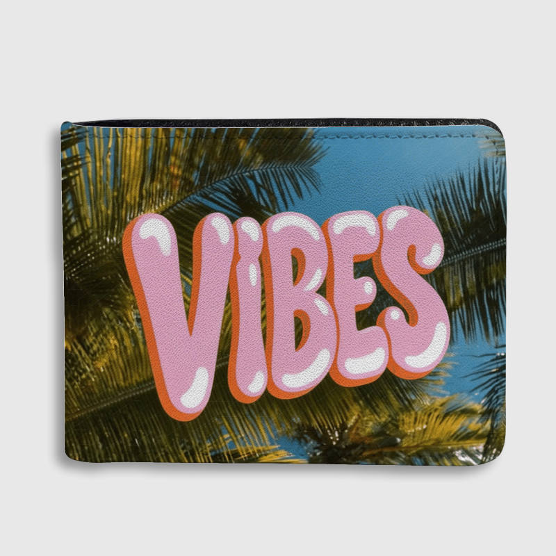 Summer Palm Vibes Bifold Wallet for Daily Travel Beach Use