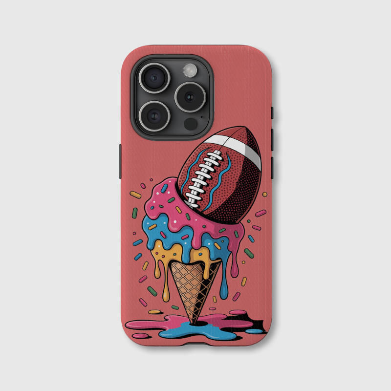 Fun Football Ice Cream Print Magnetic Phone Case for Football Fans Holiday & Birthday Gifting