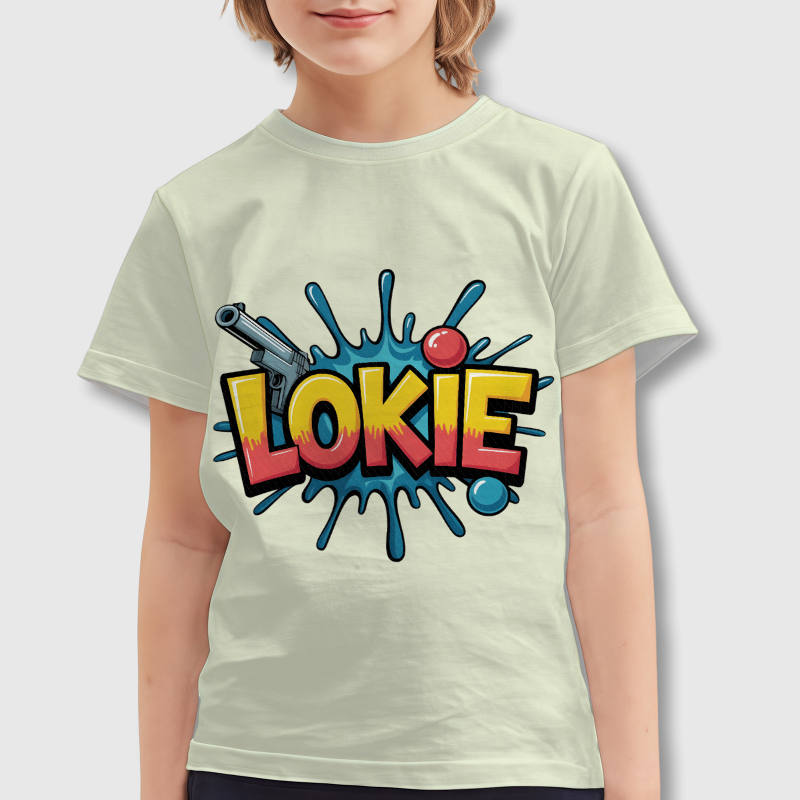 LOKIE Paint Splash Graphic Kids T-Shirt for Birthday Gift