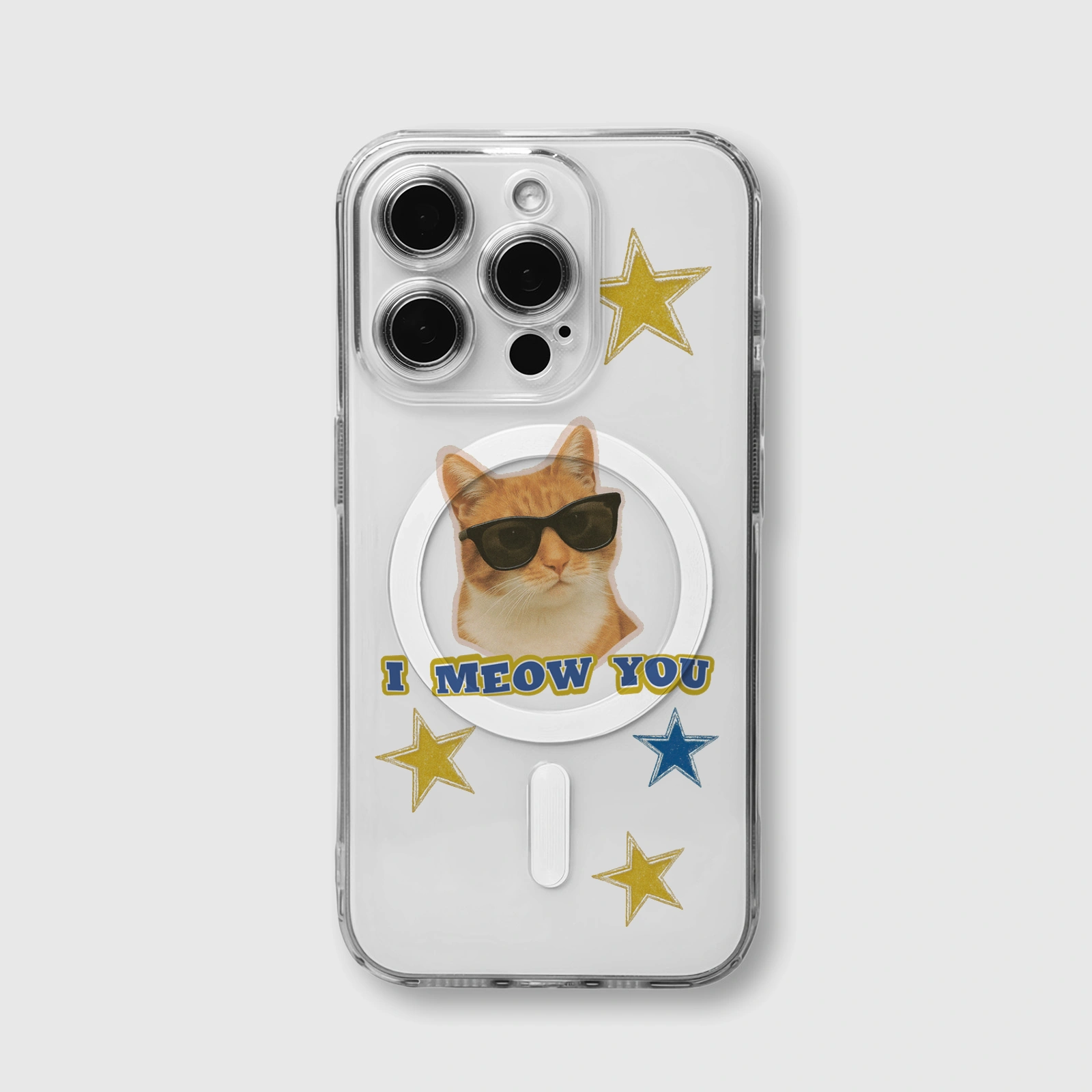Cool Sunglasses Cat Clear MagSafe iPhone Case | Cute Gift for Cat Lovers Birthday Holiday