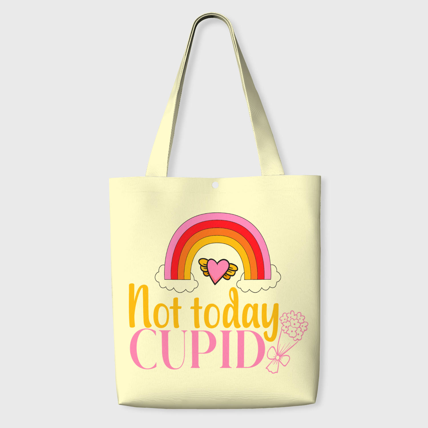 Funny Not Today Cupid Tote Bag for Singles Valentine Gift