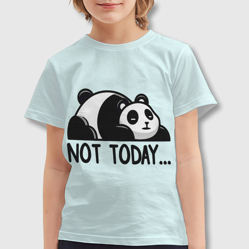 Funny Not Today Panda Kids T-Shirt for Boys Girls Birthday Gift