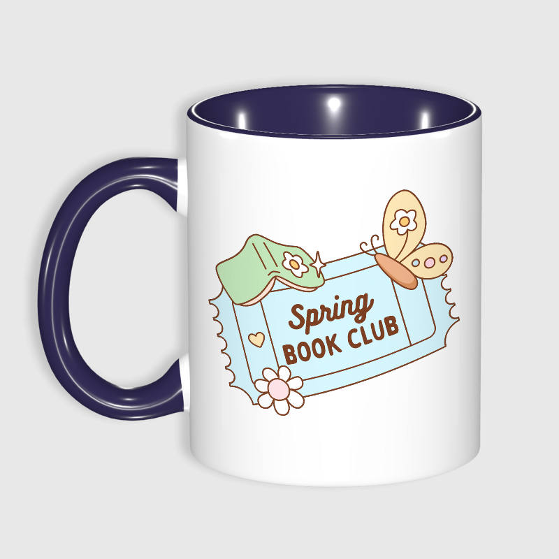 Cute Spring Book Club 11oz Mug for Book Lovers Gift