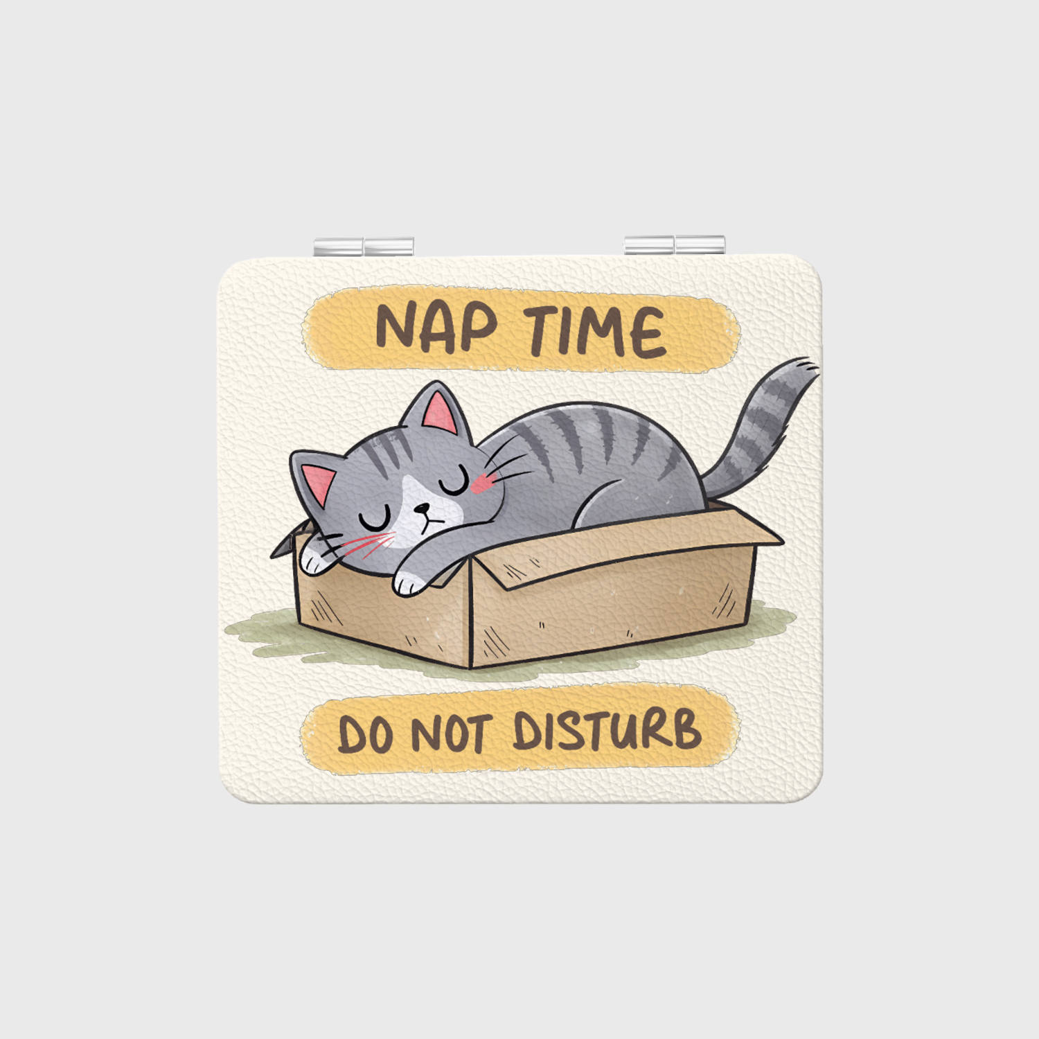 Cute Napping Cat Pocket Makeup Mirror for Cat Lovers Gift