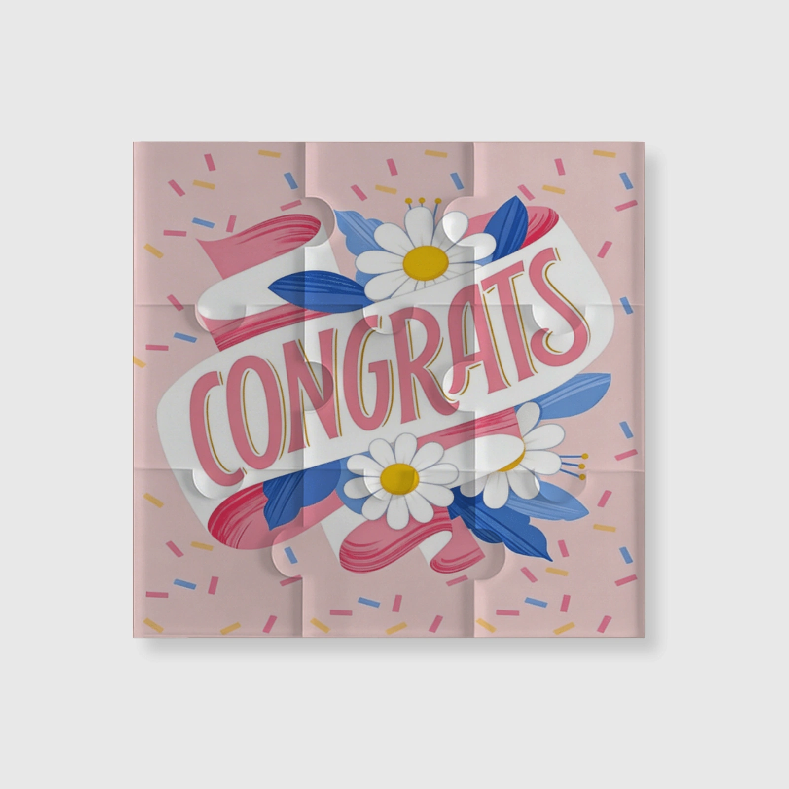 Floral Daisy Puzzle Fridge Magnet for Graduation
