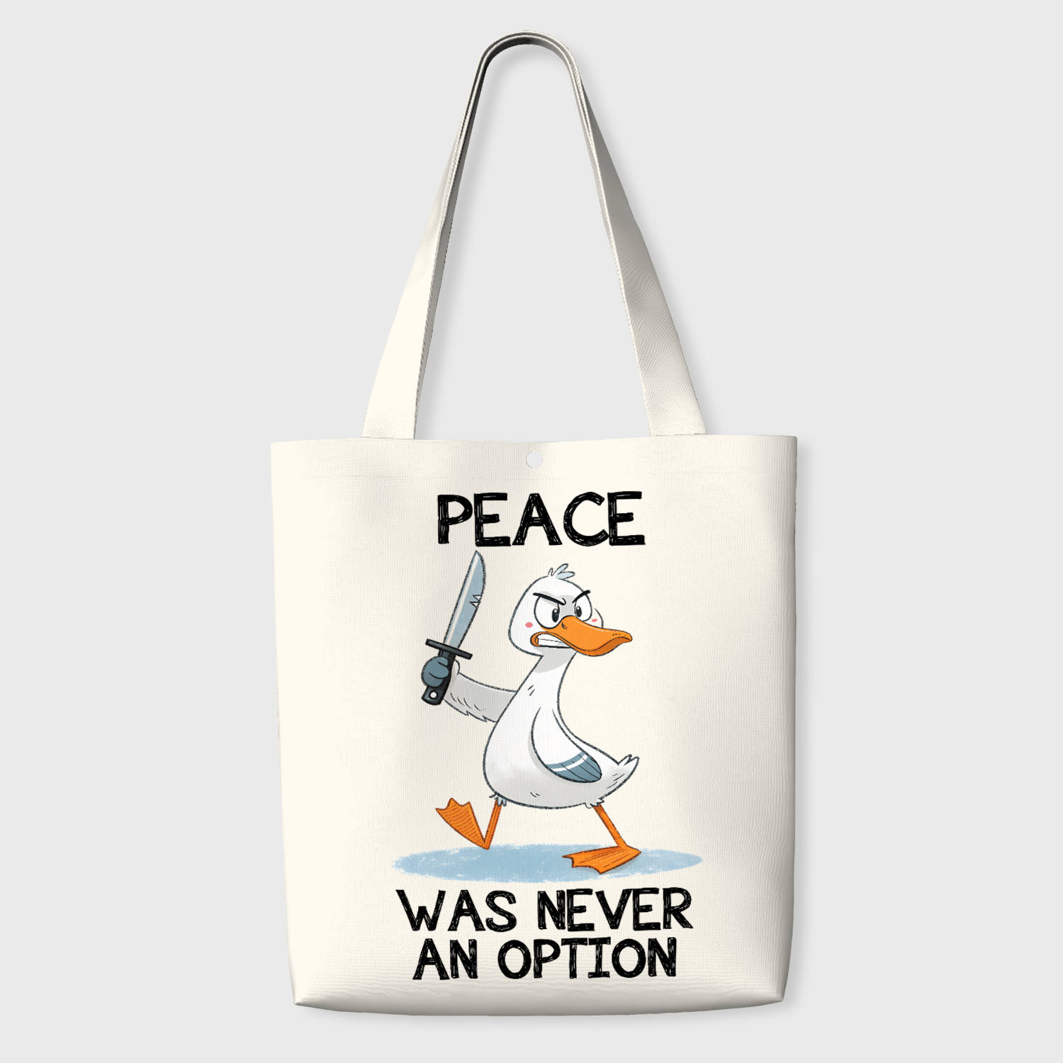 Funny Sassy Duck Quote Tote Bag for Pet Lovers Daily Use
