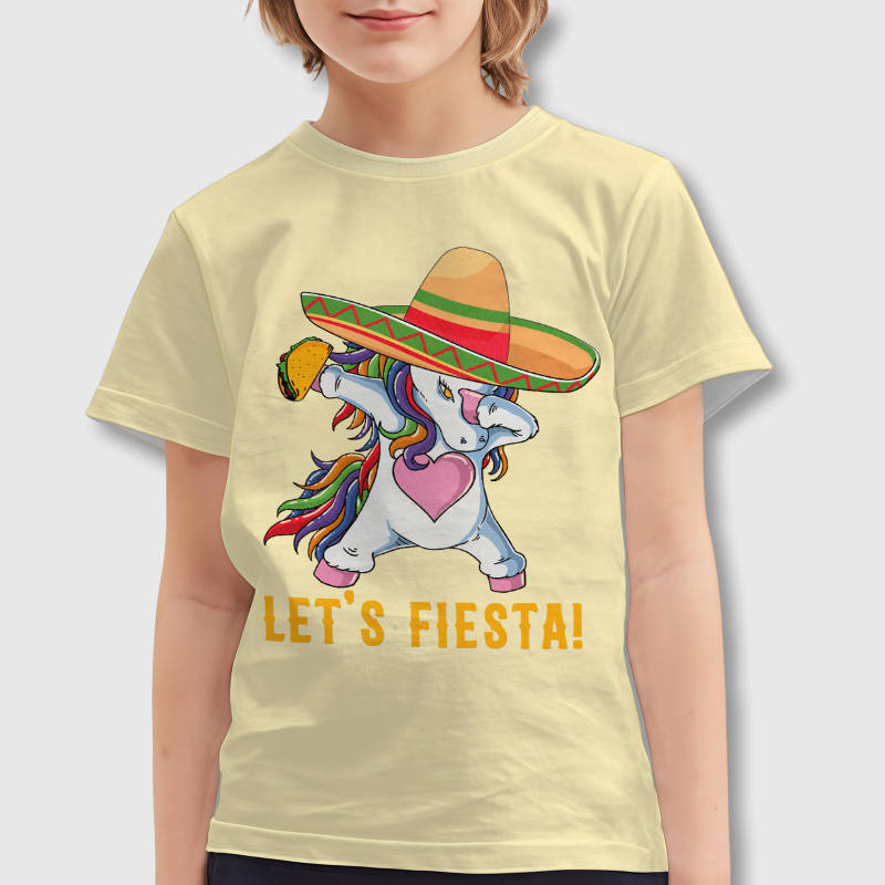 Dabbing Unicorn Fiesta Kids T-Shirt for Birthday Gift