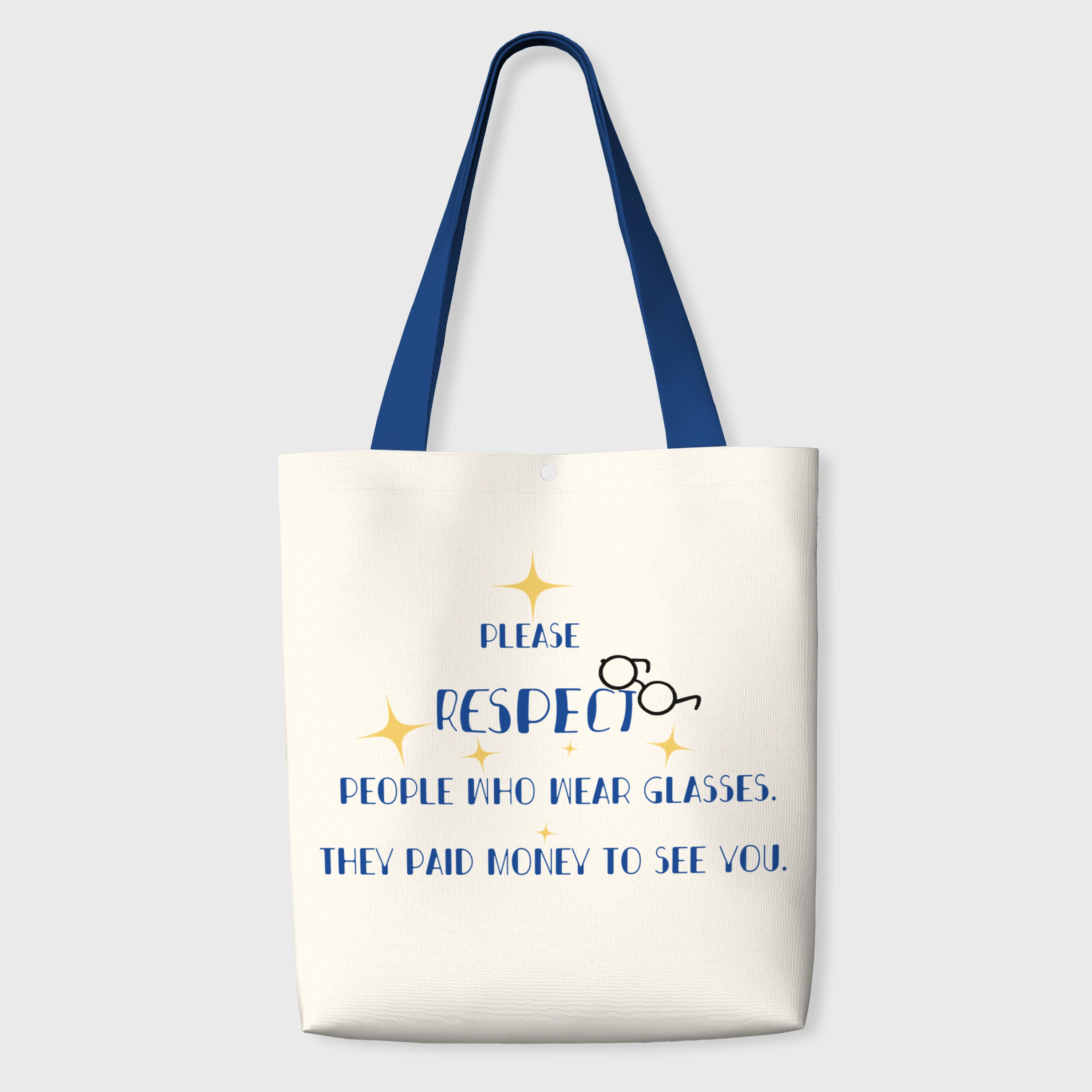 Funny Glasses Respect Quote Tote Bag for Glasses Wearers