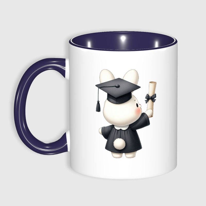 Cute Grad Bunny Ceramic Mug for Graduates Grad Gift