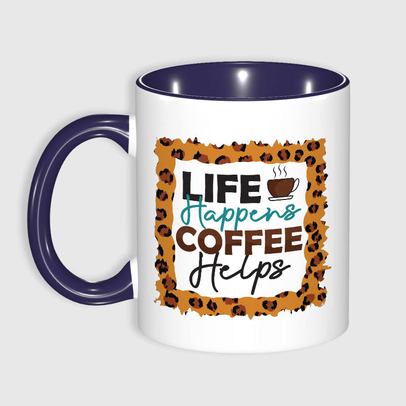 Leopard Print Coffee Quote Mug for Coffee Lovers Gift