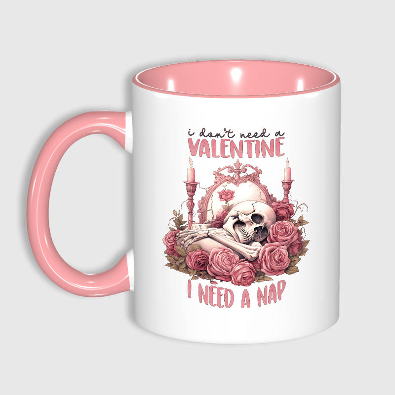 Funny Skeleton Rose Quote Mug for Singles Valentine Gift