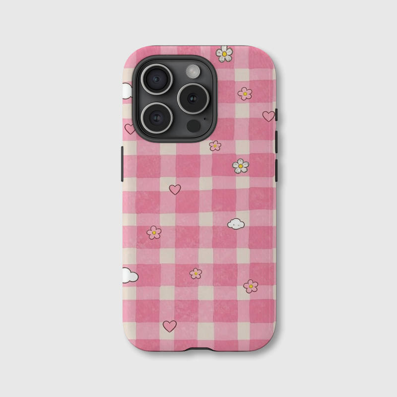 Pink Gingham Magnetic Phone Case | Gift for Her, Mom & Friends
